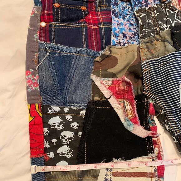 Bie Pa Patch Jeans 1971 Y2k Patchwork Straight leg Pants 27" x 29" - Picture 7 of 11